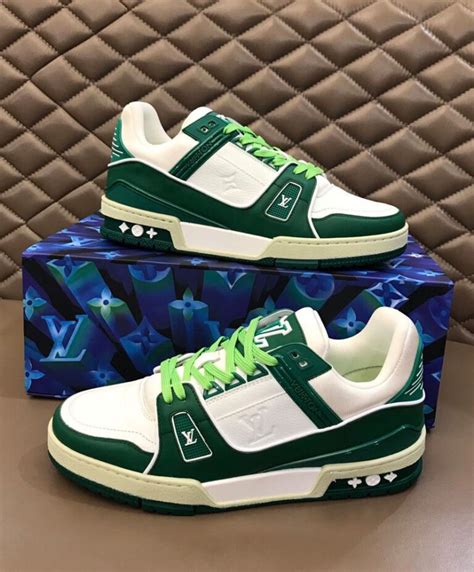 lv trainer sneaker green